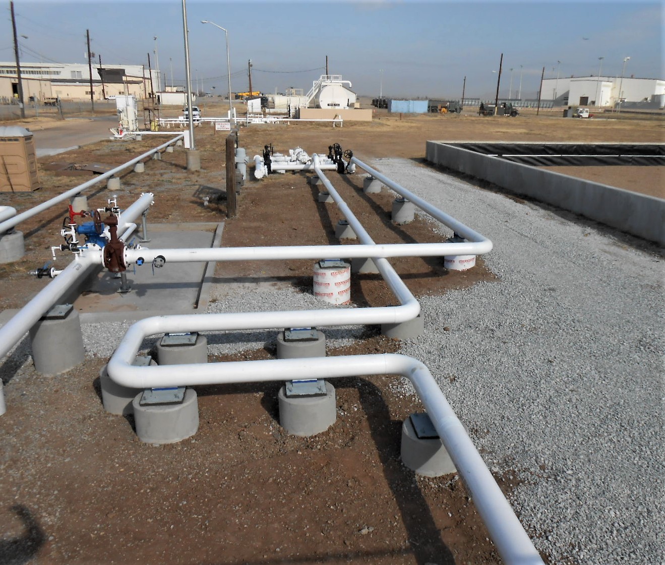 above ground fuel transfer pipeline at the Atlas Air Force Base