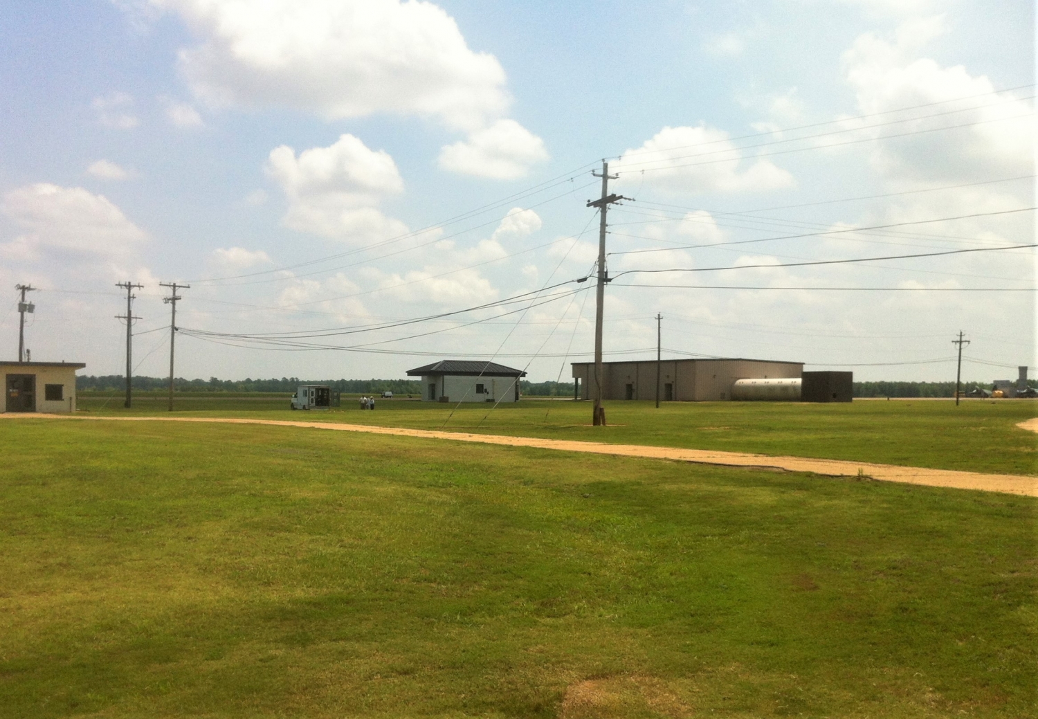 Grass around the refueler parking facility