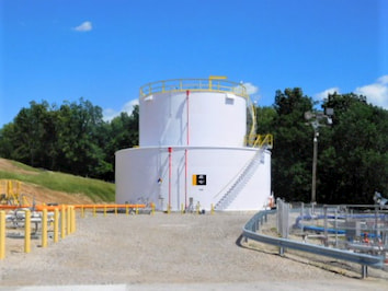 a large fuel storage tank