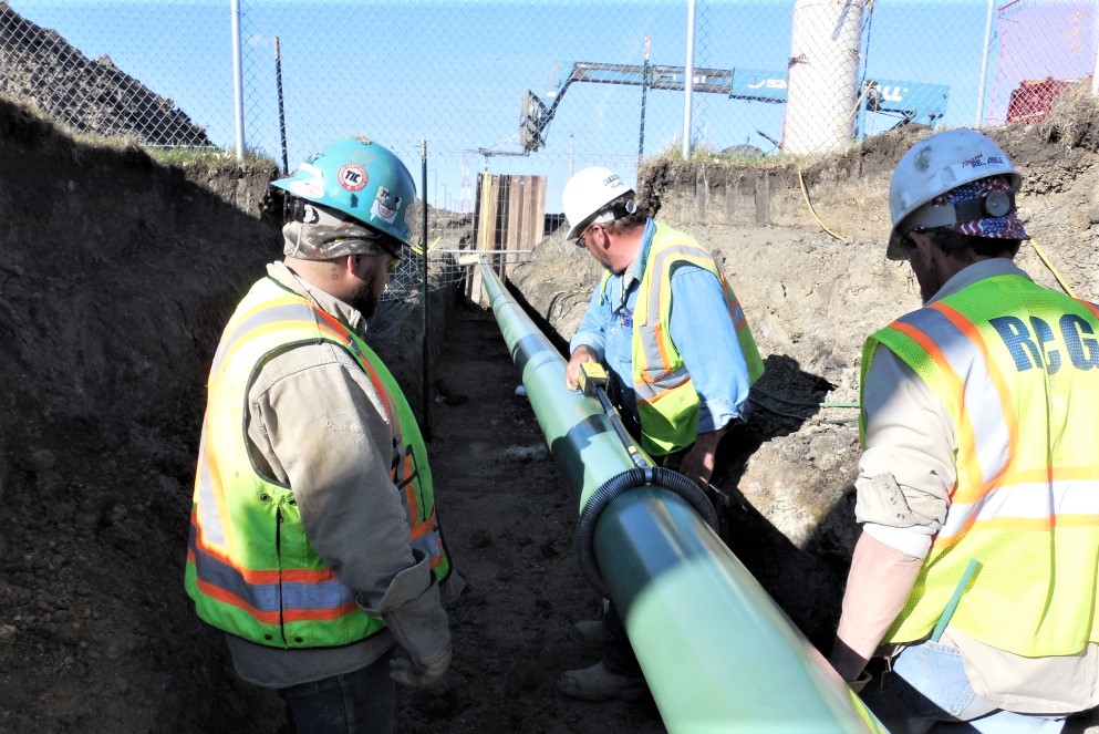 Working on the replacement fuel pipeline for the Minot Air Force Base