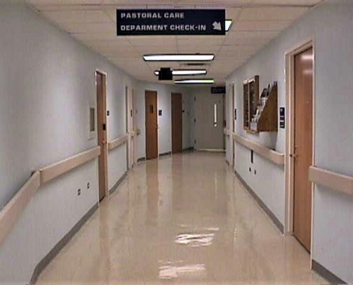 A hallway in the naval hospital