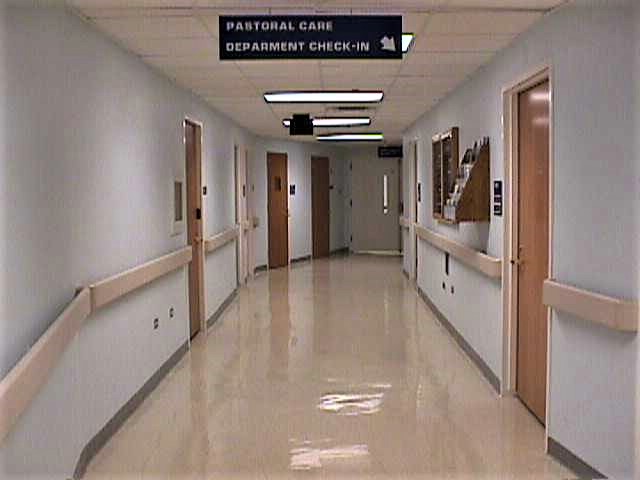 A hallway in the naval hospital