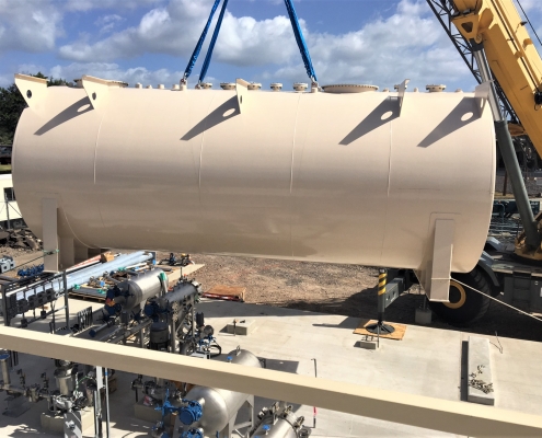 Installing a 15,000 gallon fuel storage tank