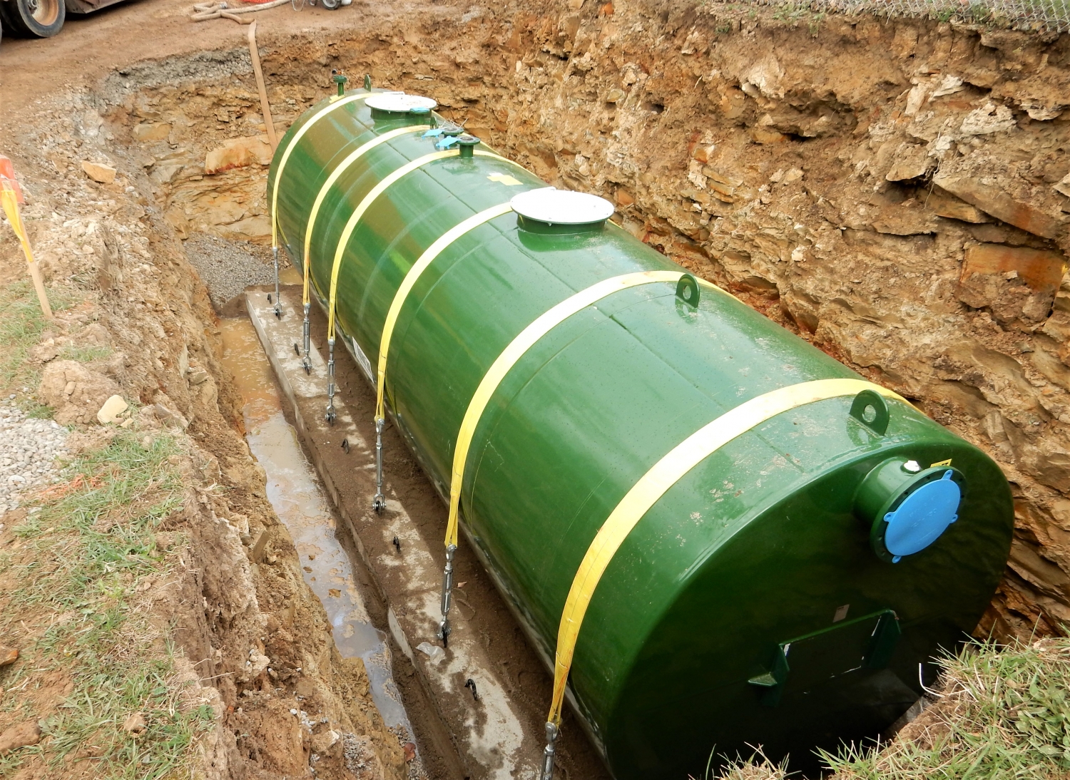 An oil water separator being installed with the GE Aviation Fuel Tank