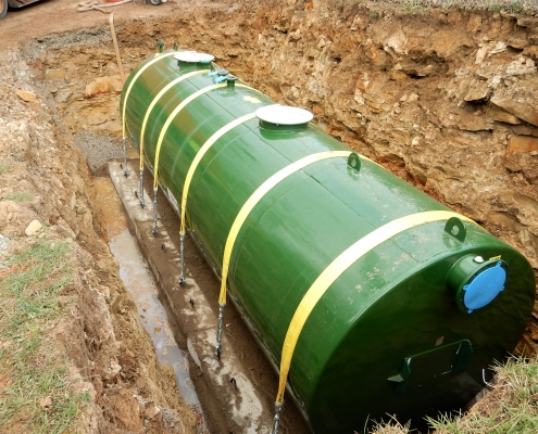 An oil water separator being installed with the GE Aviation Fuel Tank