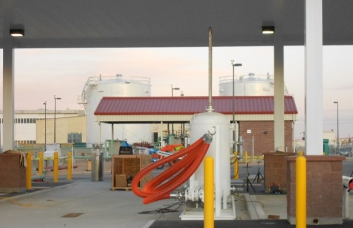 truck fill-stands and fuel pump-house at the Biggs Army Airfield