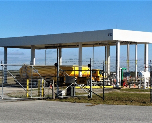 A Jet fuel refill station at the Naval Air Station in Pensacola Florida