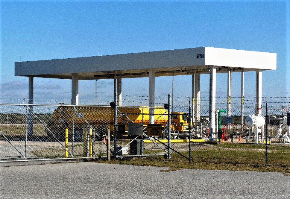 A Jet fuel refill station at the Naval Air Station in Pensacola Florida