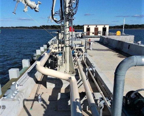 Fuel equipment on a fueling pier