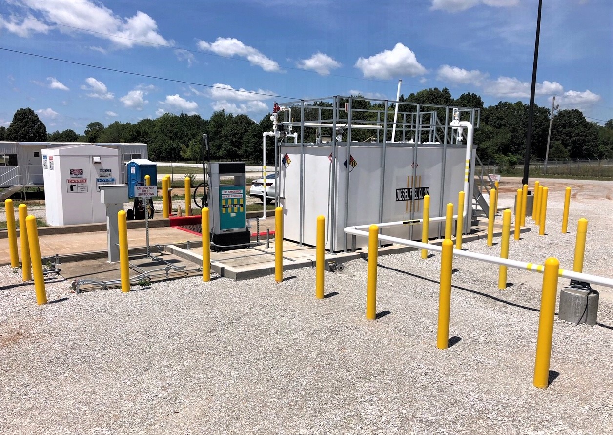 A fueling station at Camp Crowder