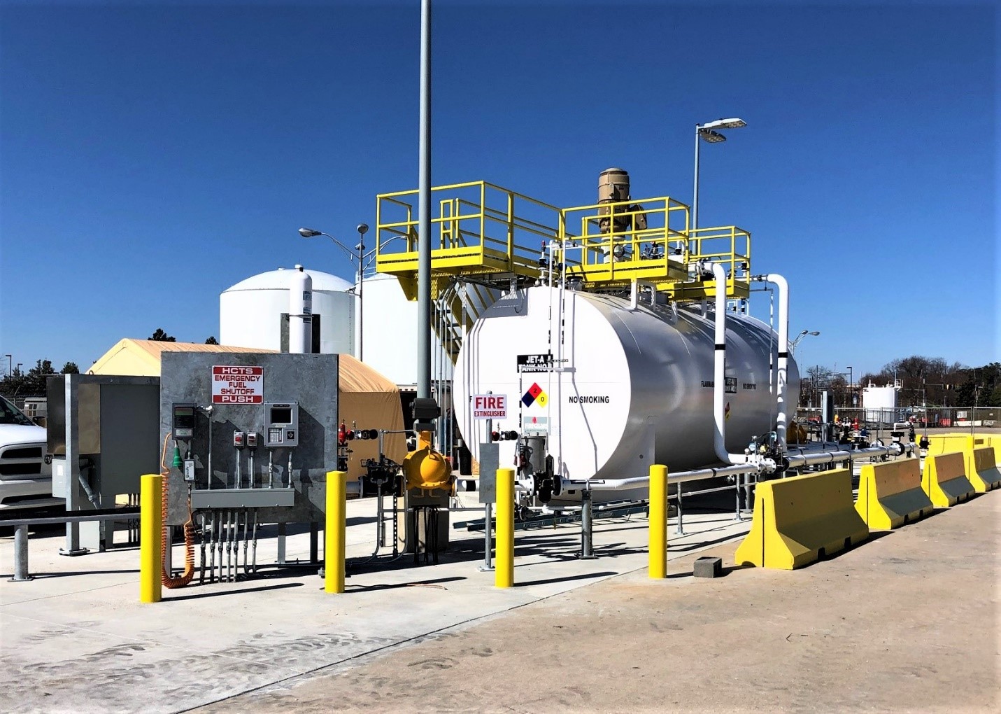 ground storage tank and OSHA compliant tank platform and stairs.